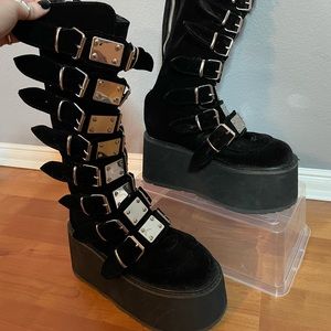 Black velvet Demonia platforms